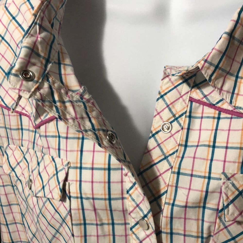 Bit & Bridle Plaid Snap Button Top Size 2x - image 3